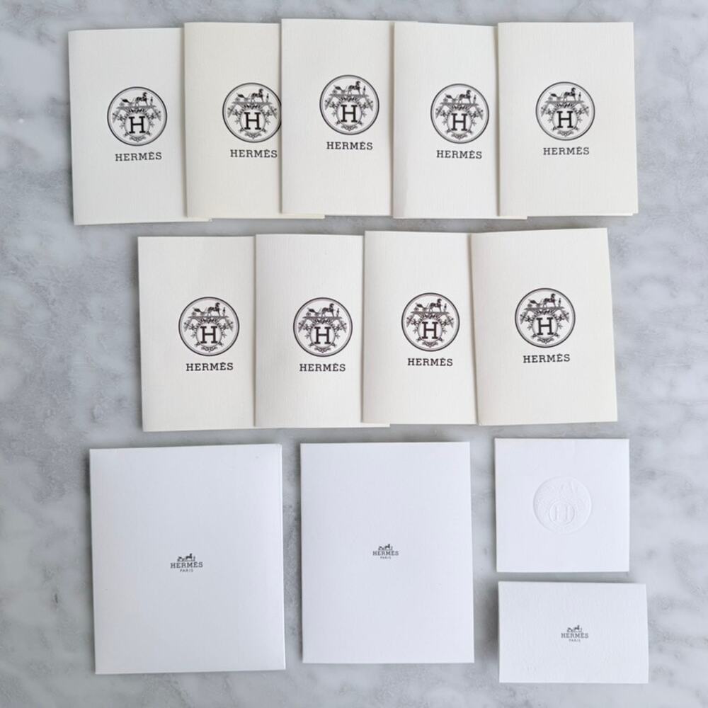 Hermès Card Envelope 13pc Set Authentic White H Logo Home Decor Display Resale